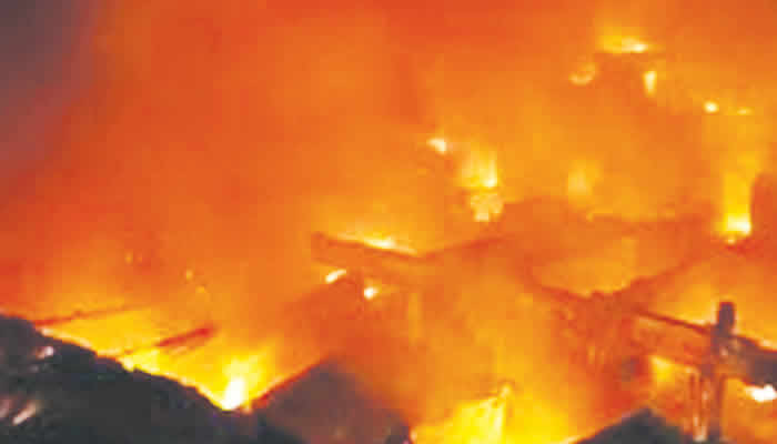 Cargo ship gutted by fire at Apapa Port