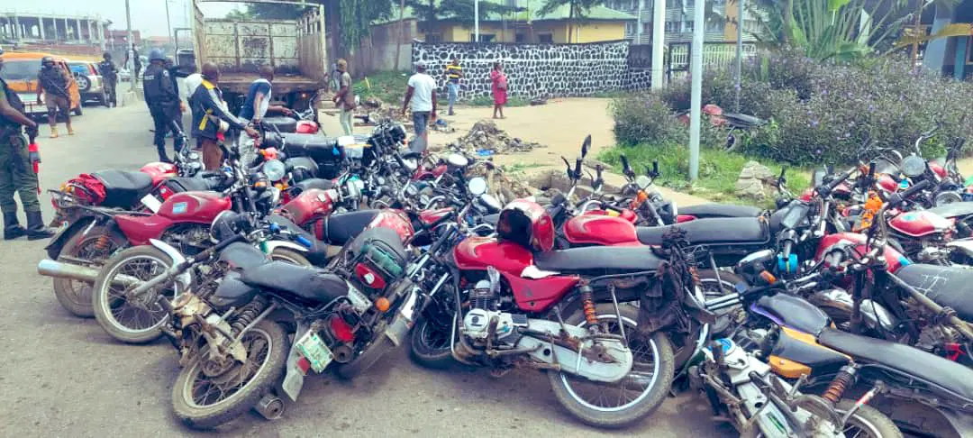Ban: Govt impounds 82 Okadas in Lagos Ban: Govt impounds 82 Okadas in Lagos