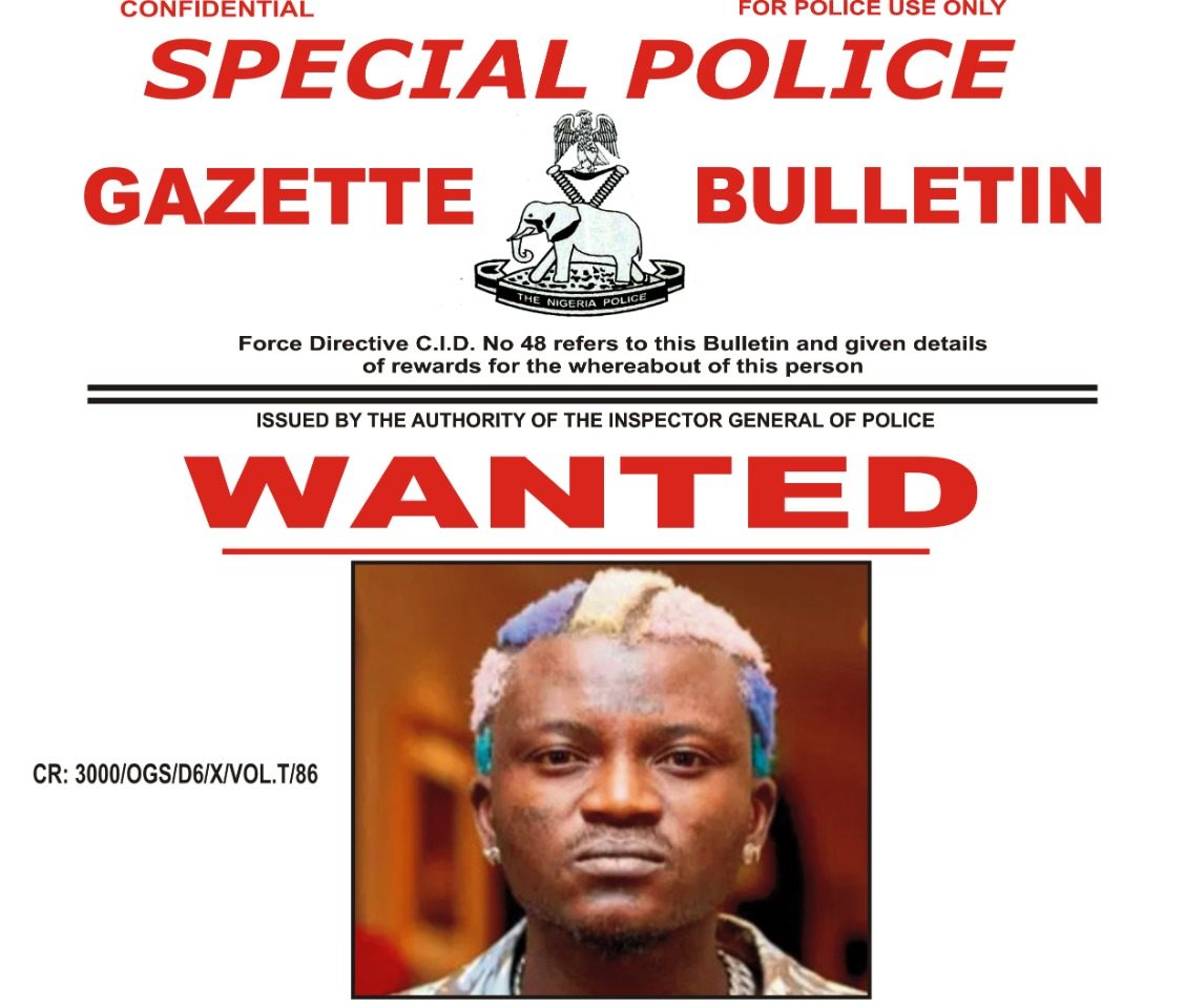 Controversial singer Portable declared wanted for assaulting govt officials in Ogun Controversial singer Portable declared wanted for assaulting govt officials in Ogun