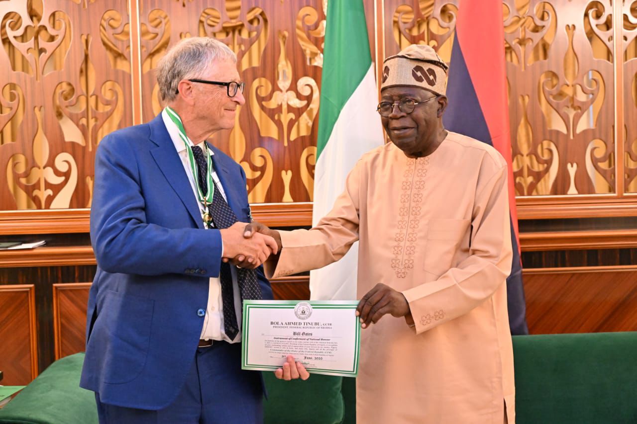 Tinubu confers national honour on Bill Gates Tinubu confers national honour on Bill Gates